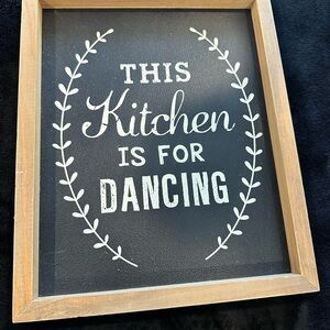Wooden Framed Kitchen Wall Art - Black and White